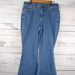 Judy Blue Womens 14W Dark Wash High Waisted Flare Jeans Raw Hem JB88611 GUC READ